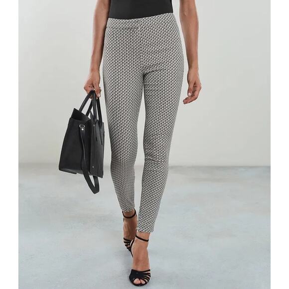 REISS Gio Jacquard Patterned Skinny Trousers - Picture 1 of 10